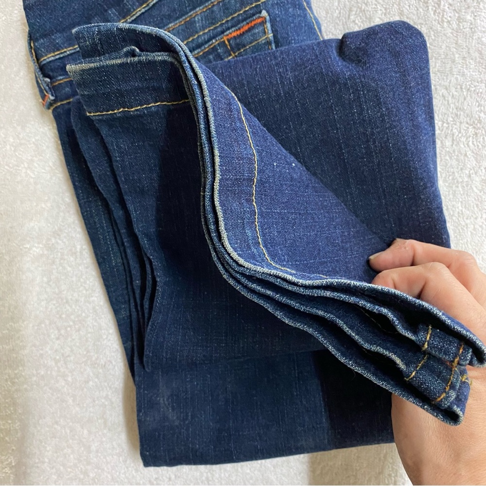 Vintage Y2K True Religion Heidi Dark Wash Ultra Low Rise  Flare Leg Jeans 25 - Picture 8 of 16